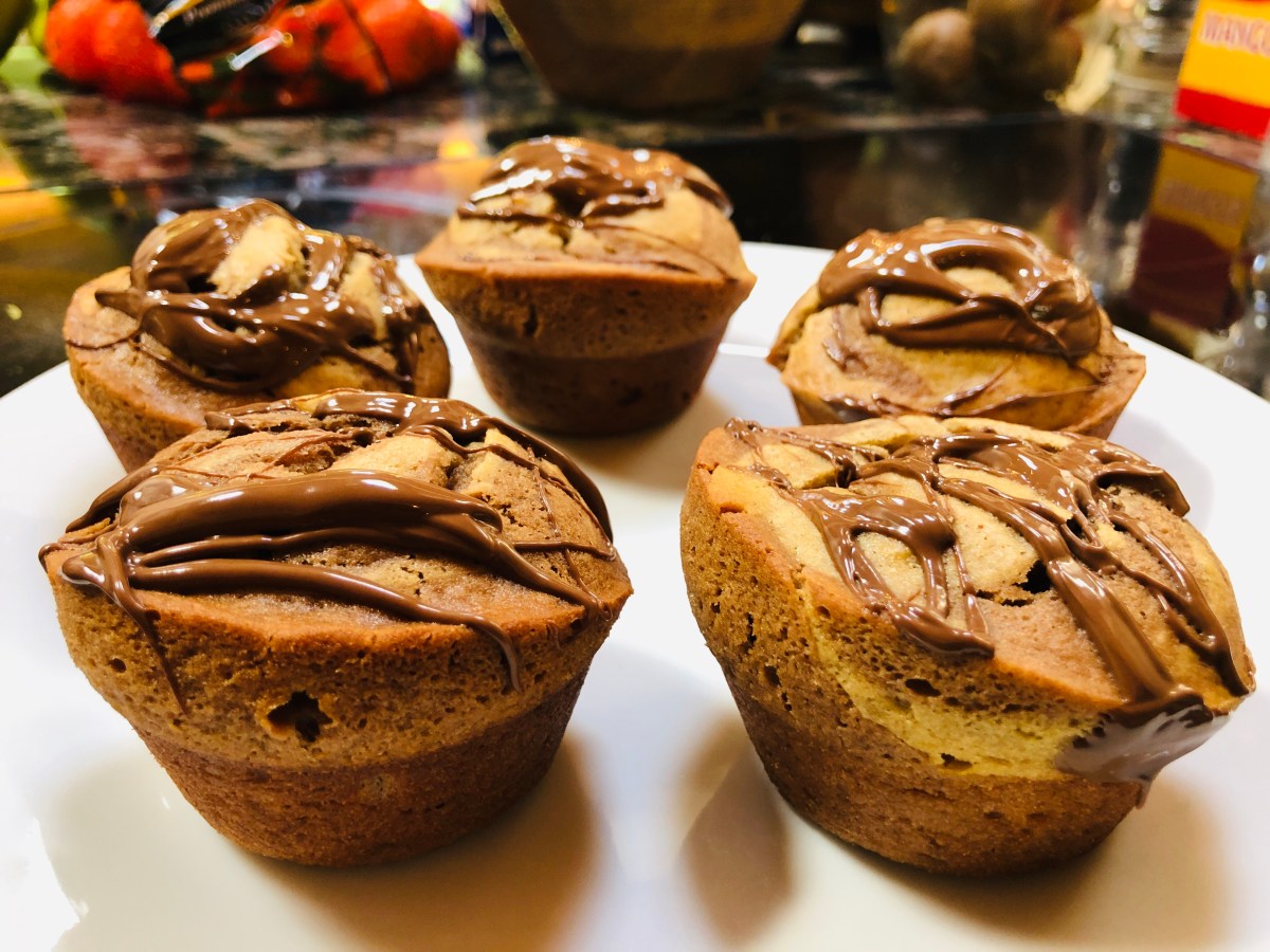 Peanut Butter Nutella Swirl Banana&nbsp;Muffins